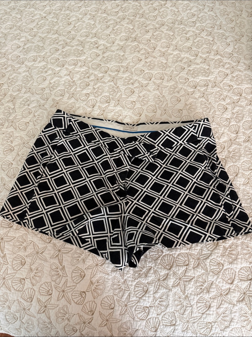 J. Crew Black and White Geometric Print Skort